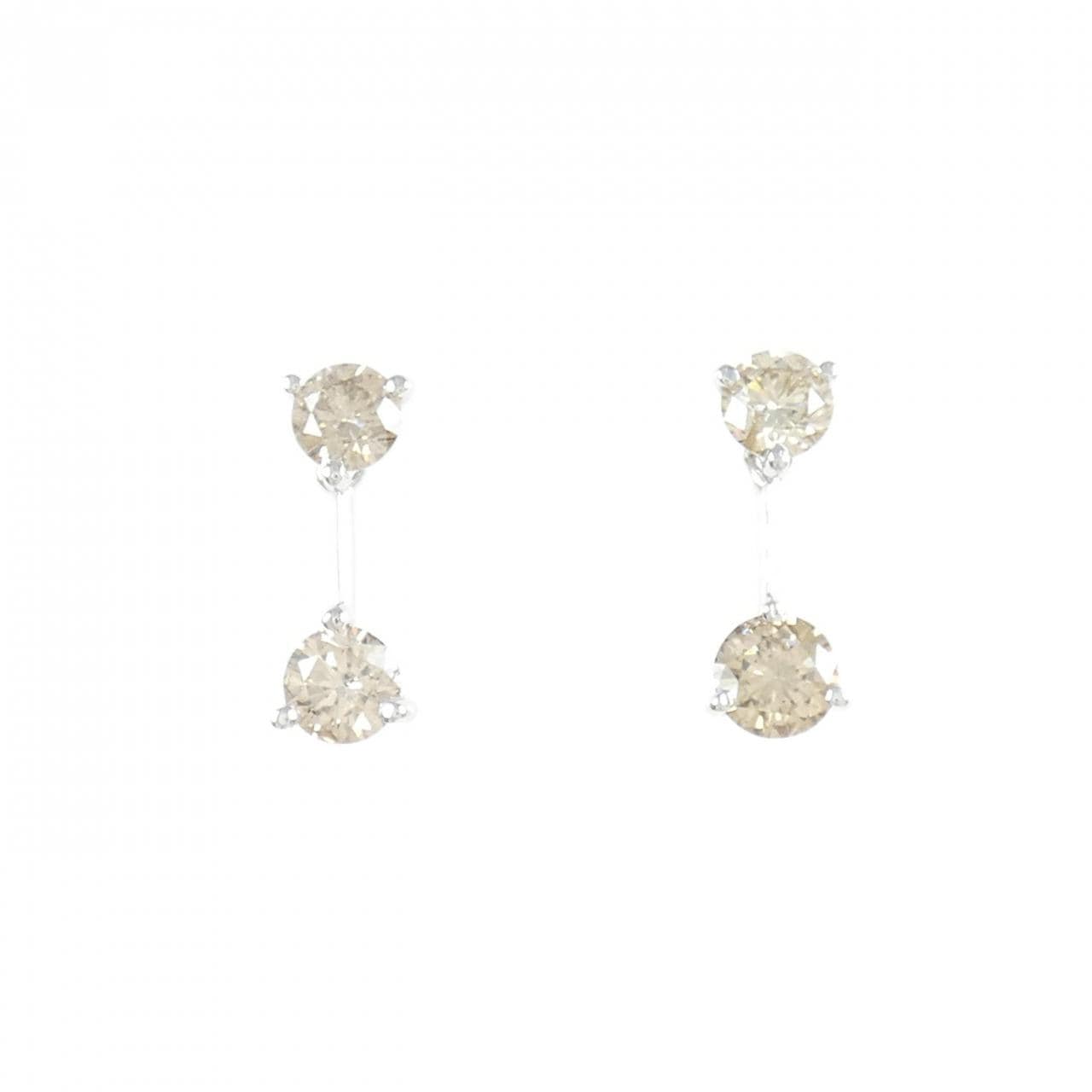 K18WG ダイヤモンド ピアス 1.00CT