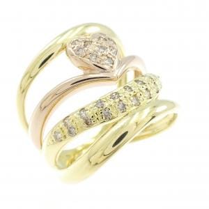 K18YG/K18PG ハート ダイヤモンド リング 0.30CT