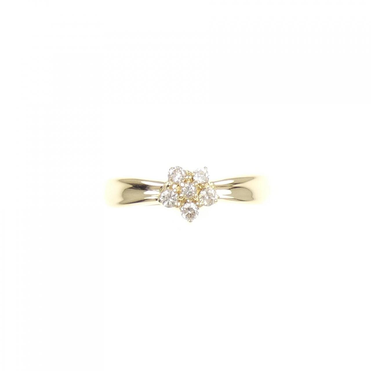 K18YG フラワー ダイヤモンド リング 0.15CT
