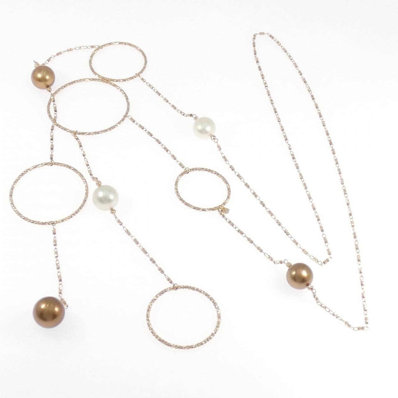 K18PG 白蝶パール ネックレス