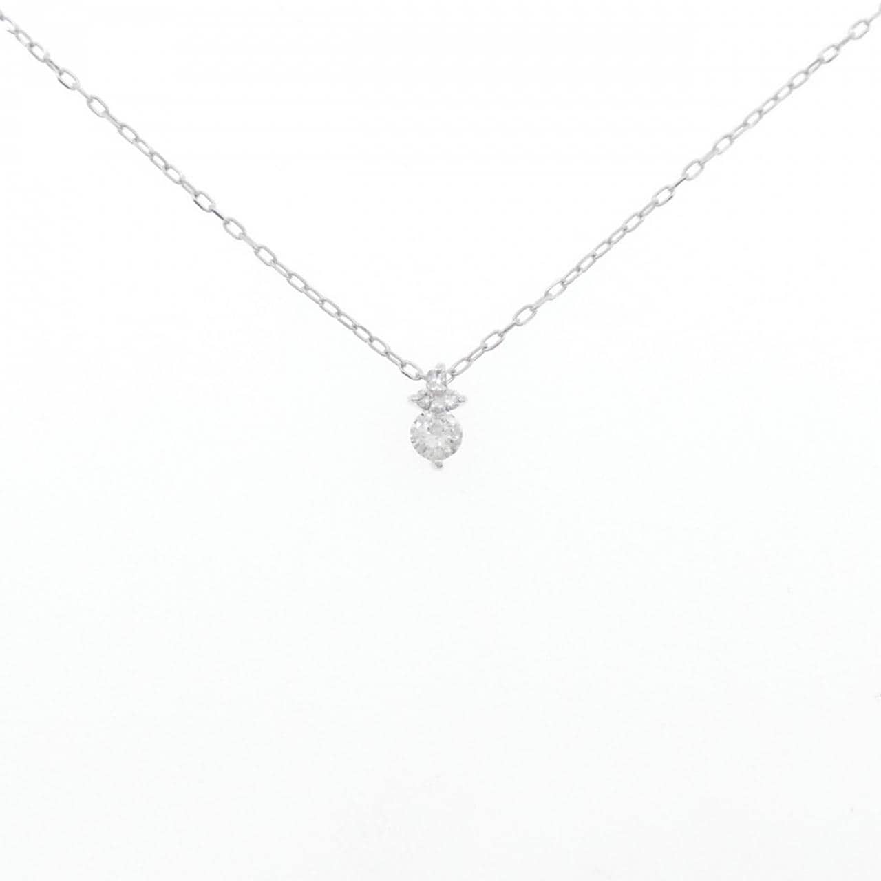 K18WG ダイヤモンド ネックレス 0.15CT