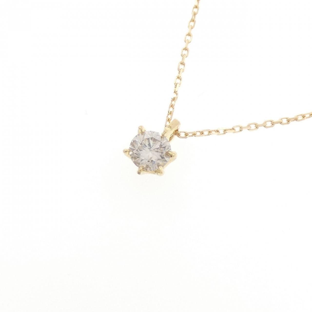 K18YG ソリティア ダイヤモンド ネックレス 0.20CT