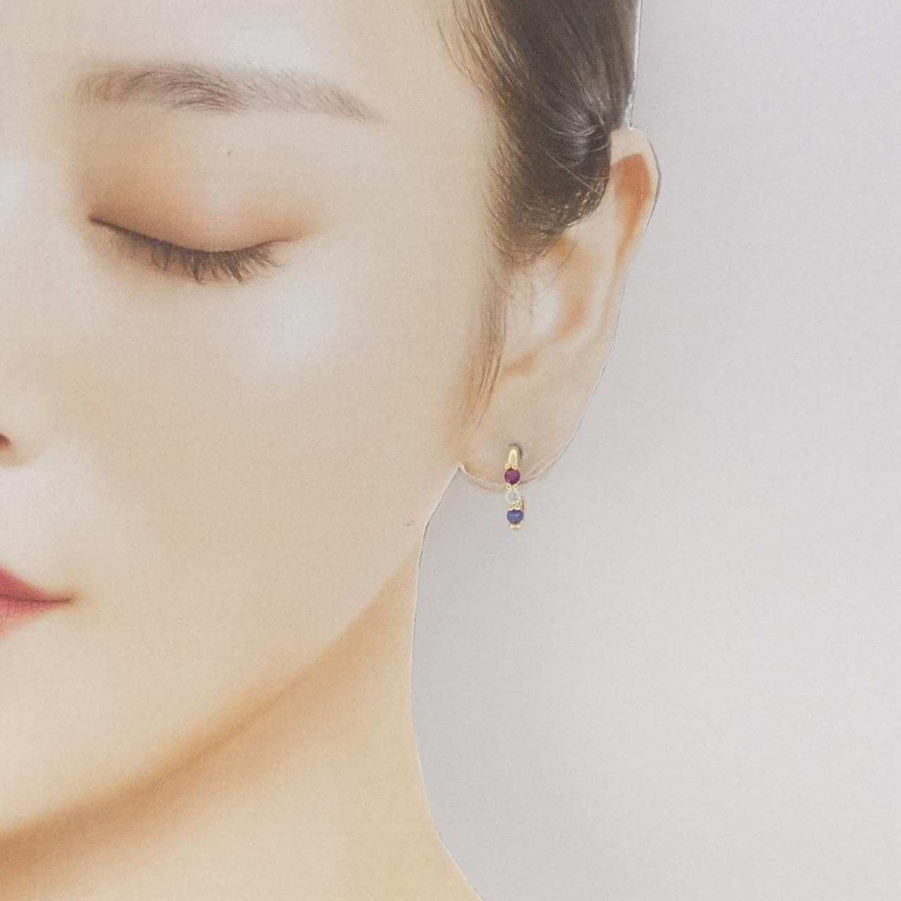 K18YG カラーストーン ピアス