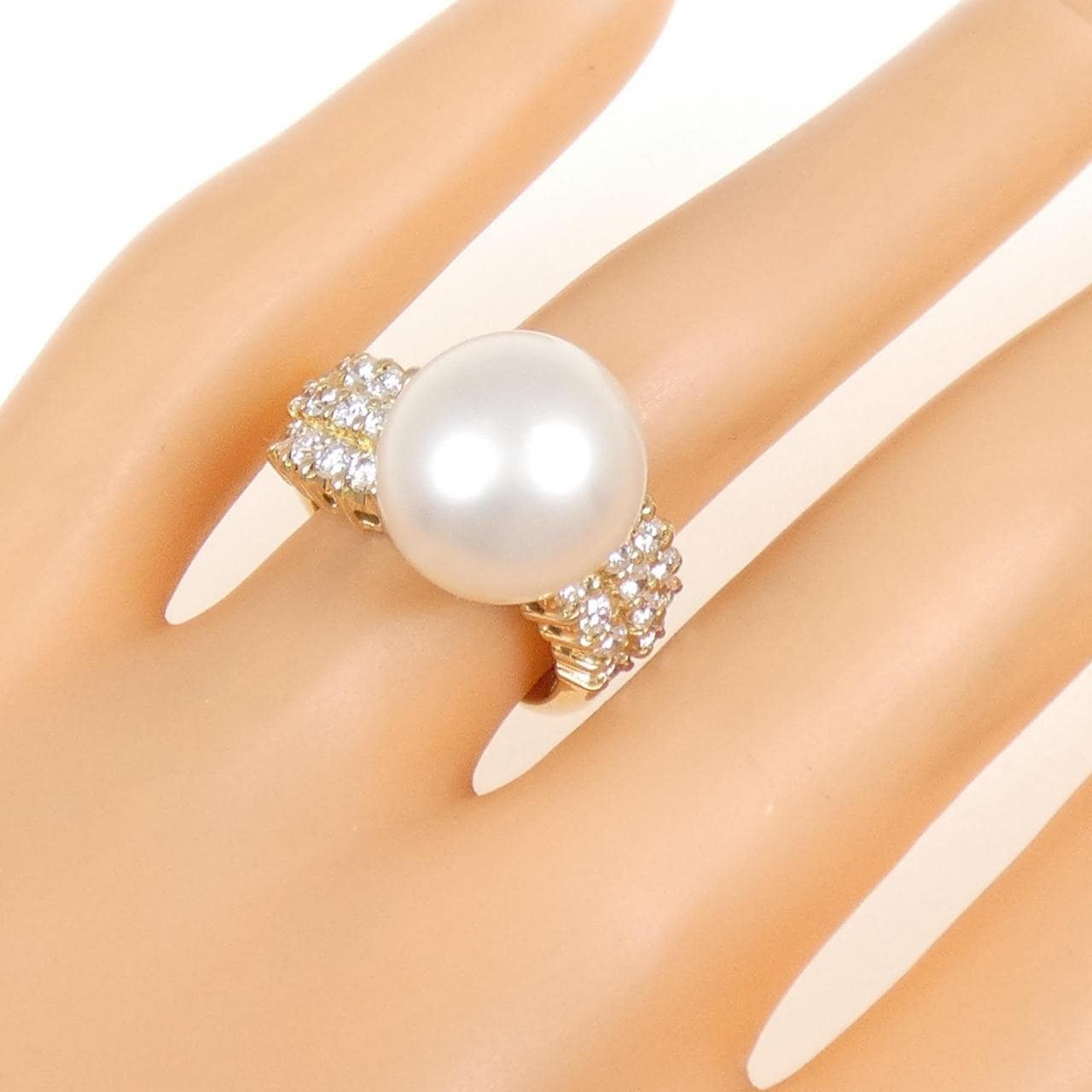 K18YG 白蝶パール リング