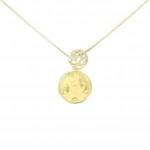 K18YG(枠) ダイヤモンド コイン ネックレス 0.01CT