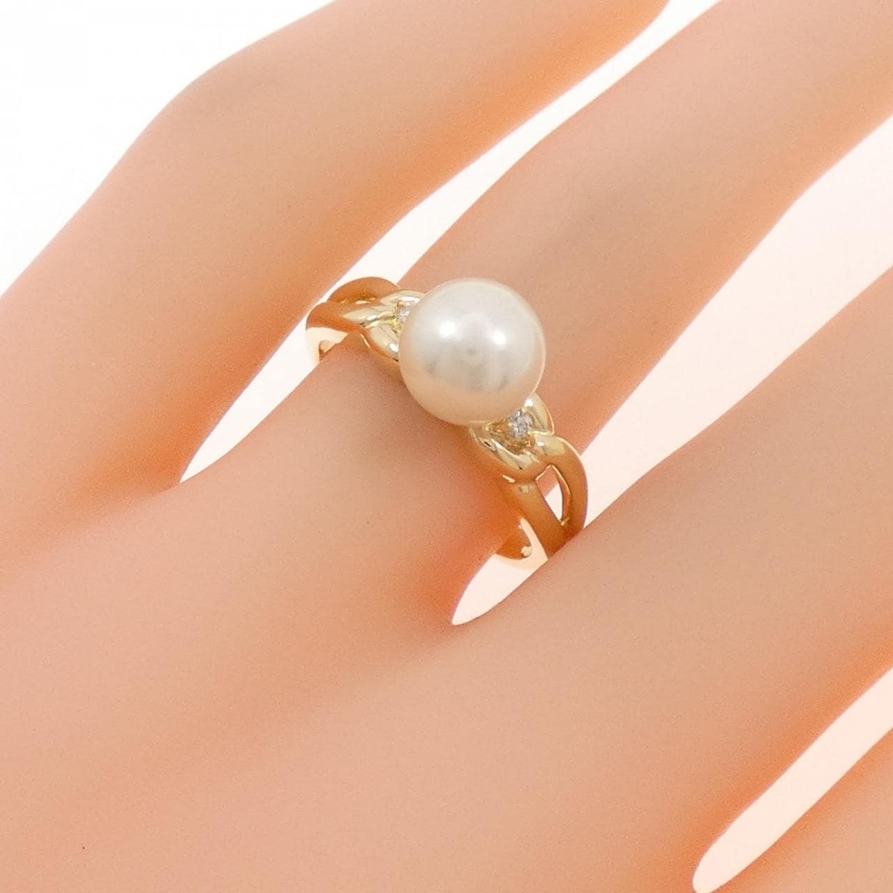 K18YG アコヤパール リング 7.3mm