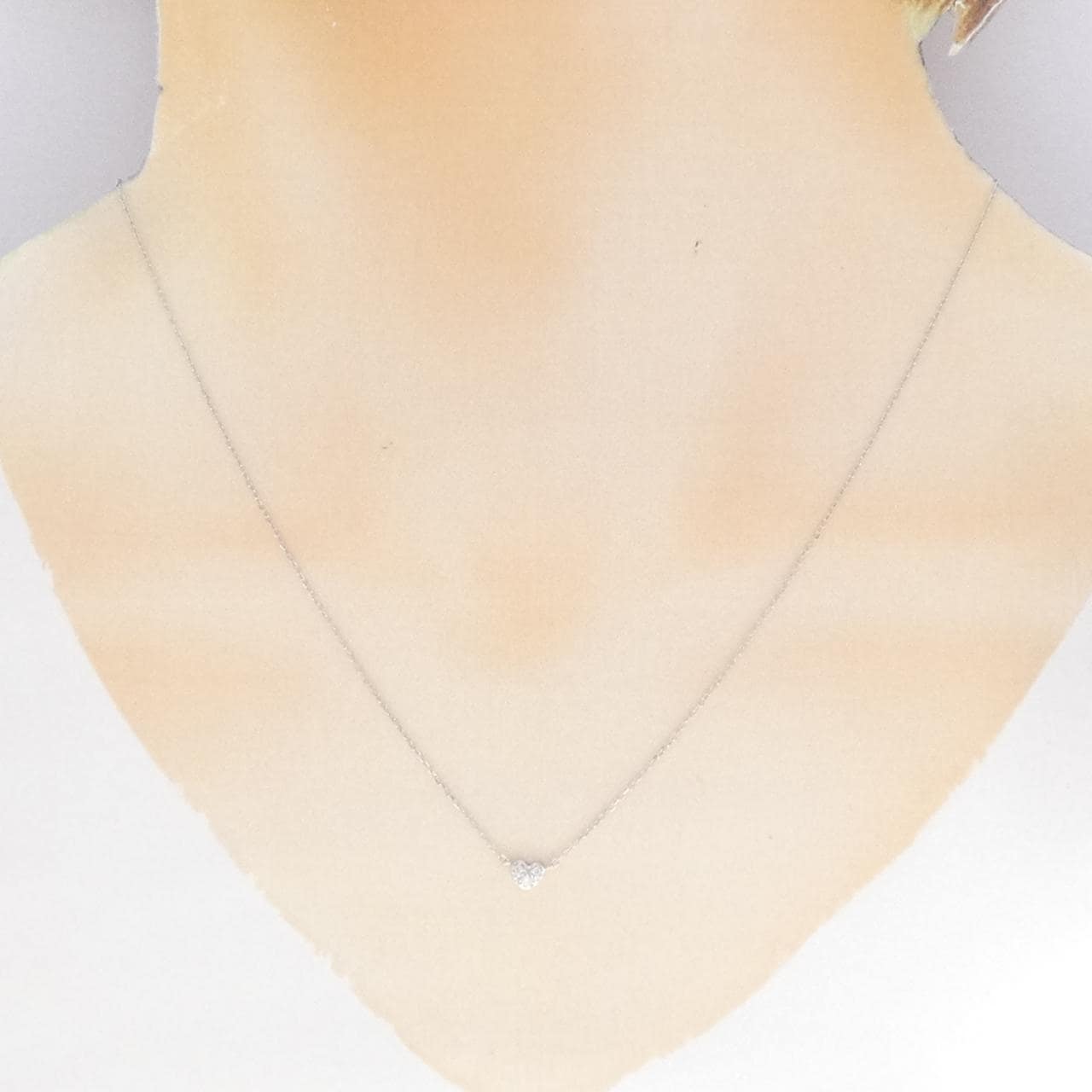 K10WG ハート ダイヤモンド ネックレス