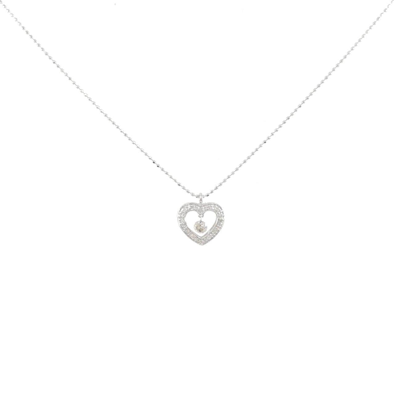 K18WG ハート ダイヤモンド ネックレス 0.15CT