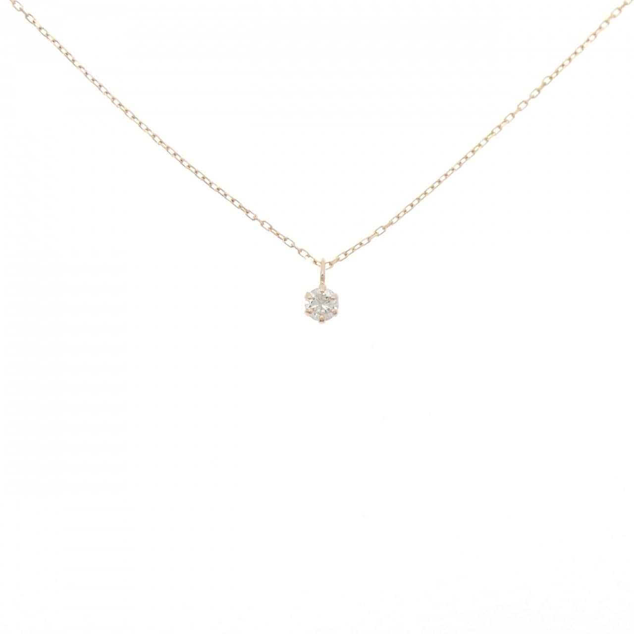 K18PG ソリティア ダイヤモンド ネックレス 0.1CT