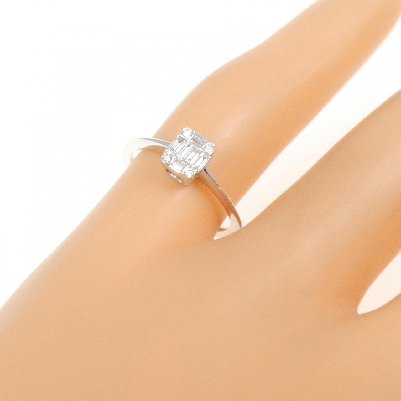 750WG ダイヤモンド ピンキー リング 0.107CT
