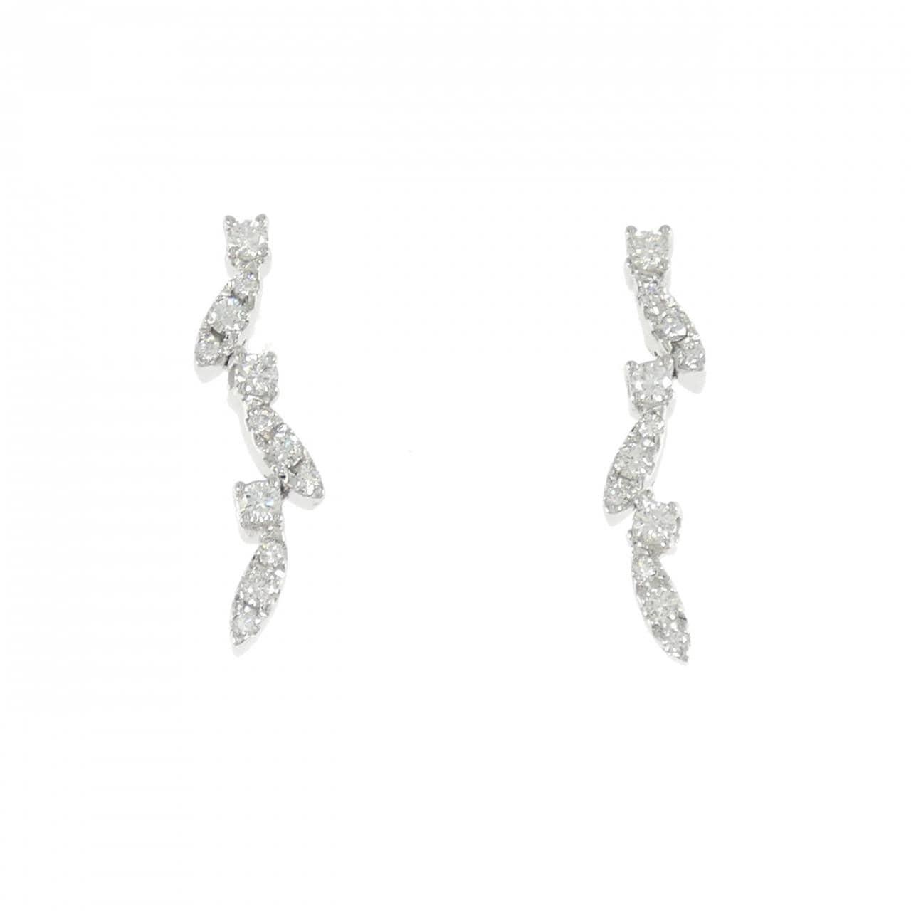 K18WG ダイヤモンド ピアス 0.42CT