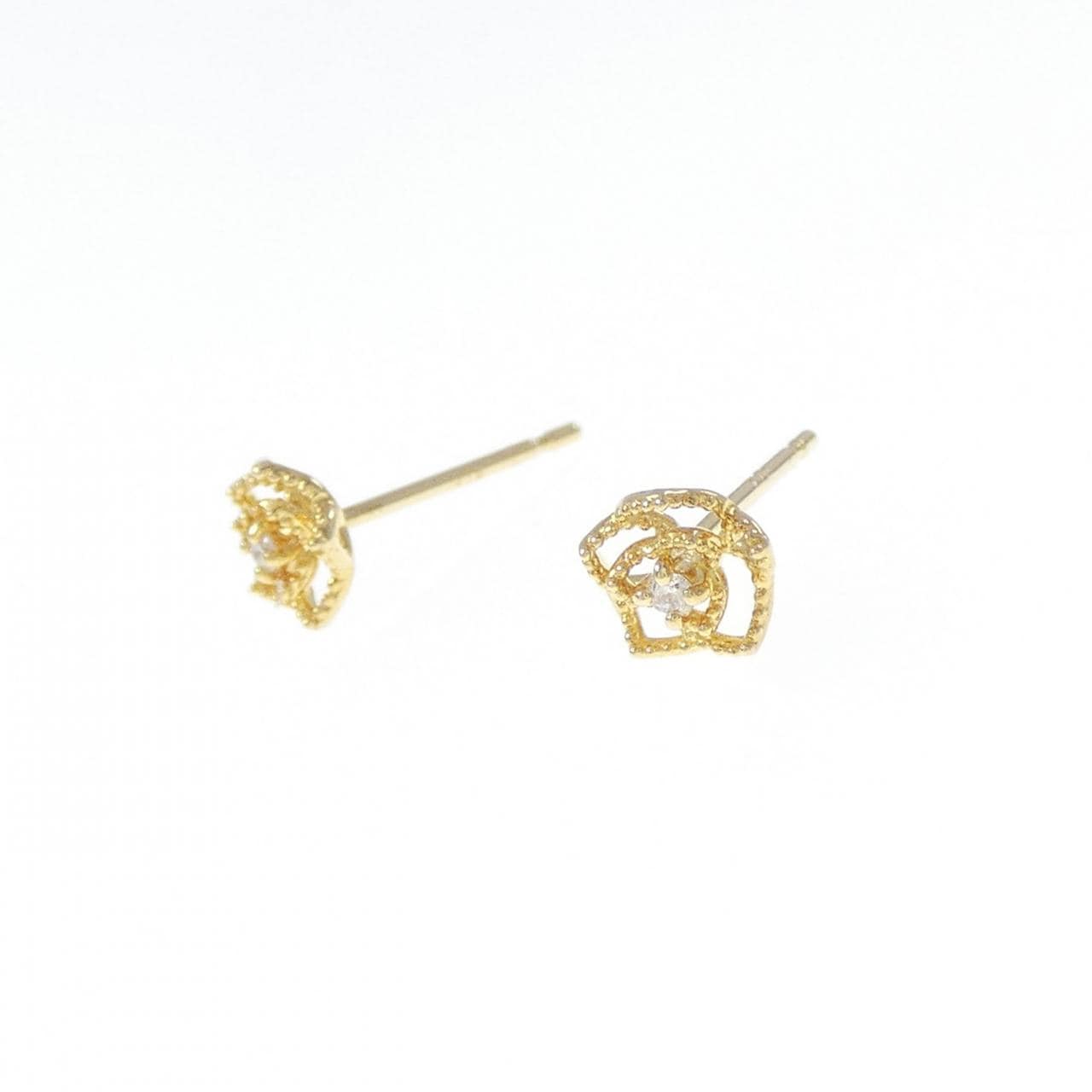 K18YG ローズ ダイヤモンド ピアス