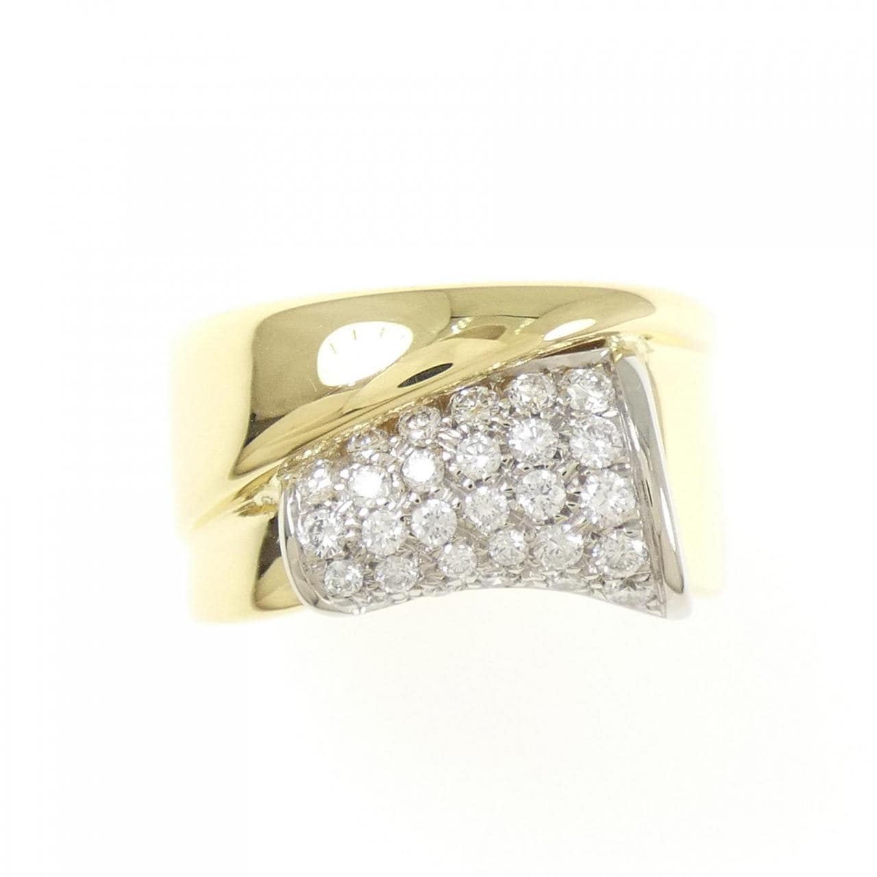 750YG/750WG パヴェ ダイヤモンド リング 0.58CT