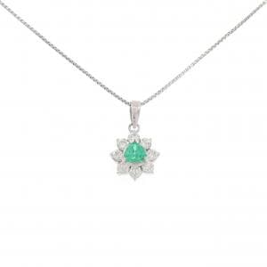 PT900/PT850 エメラルド ネックレス 0.40CT