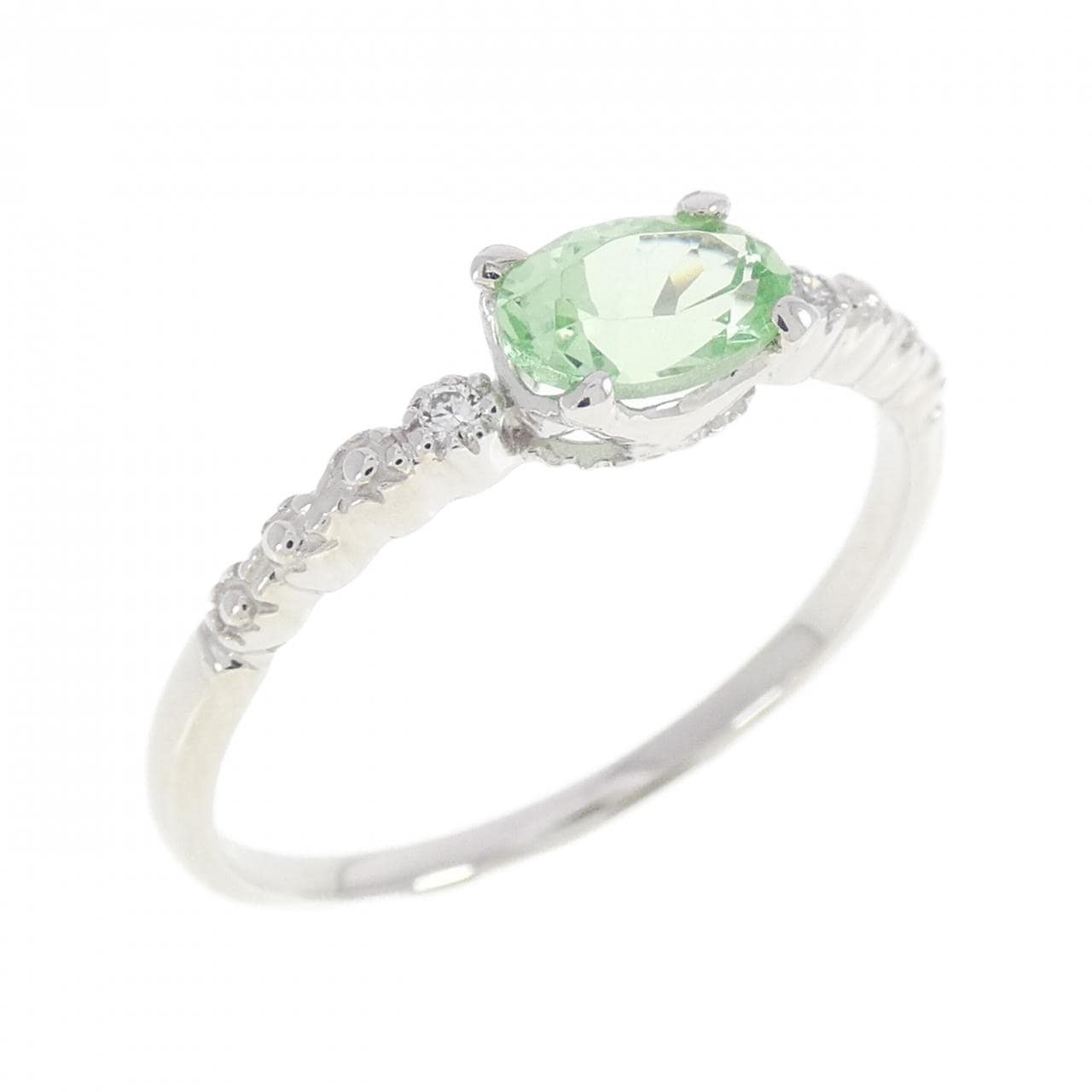 K18WG グリーンガーネット リング 0.60CT