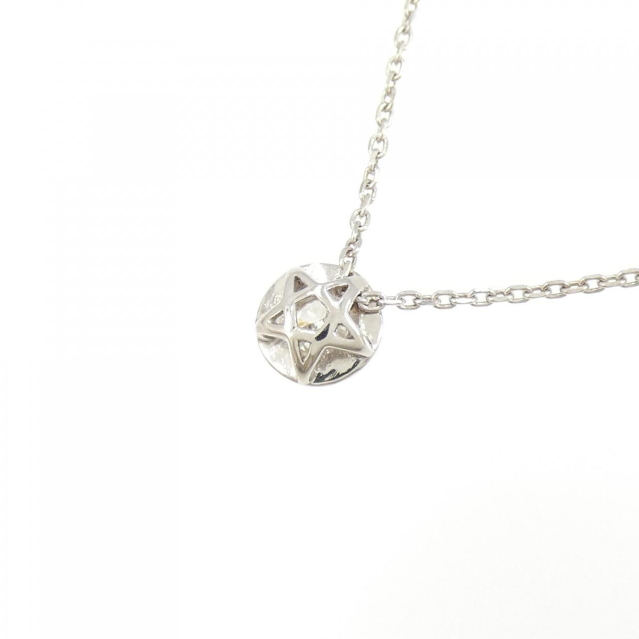 K18WG star Diamond necklace 0.119CT
