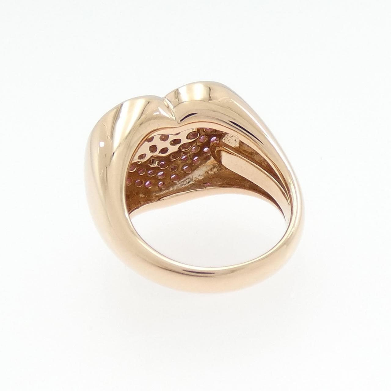 18KPG/18KWG イニシャルR サファイヤ ピンキーリング 0.63CT