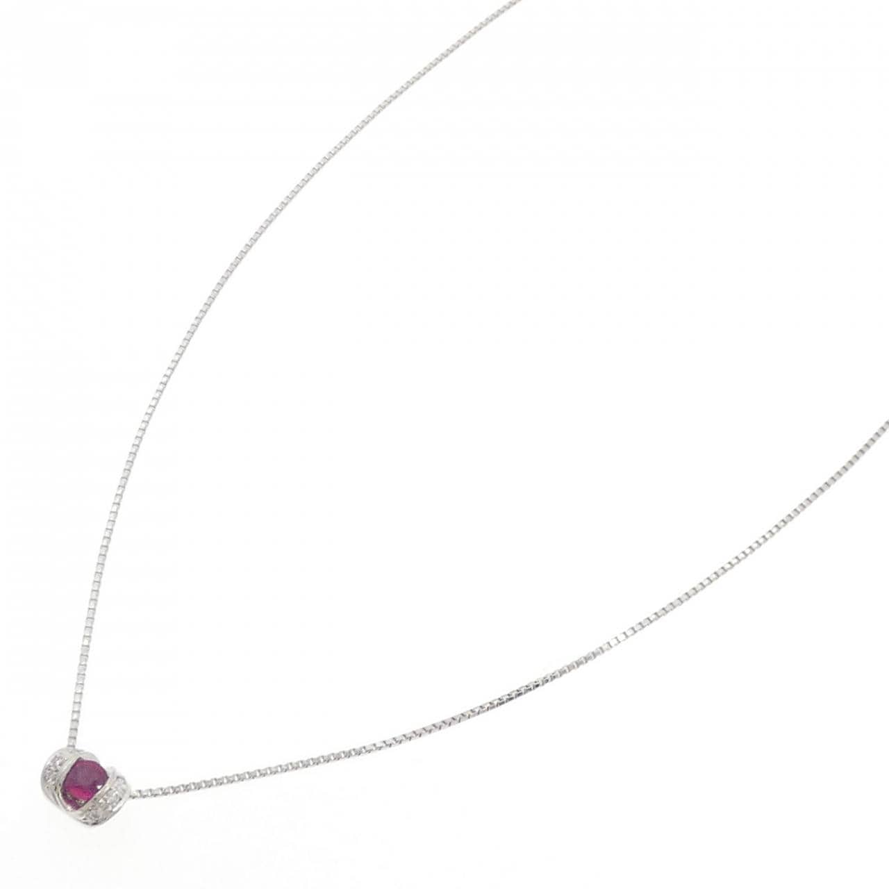 PT900/PT850 ルビー ネックレス 0.33CT