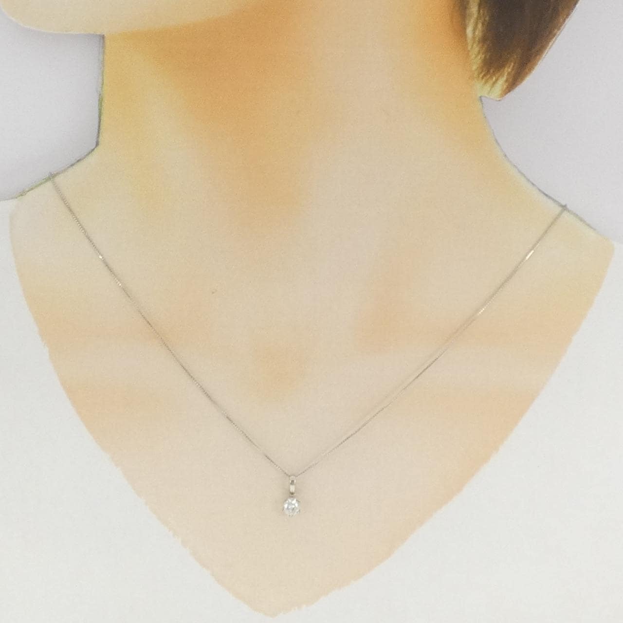 PT900/PT850 ソリティア ダイヤモンド ネックレス 0.32CT