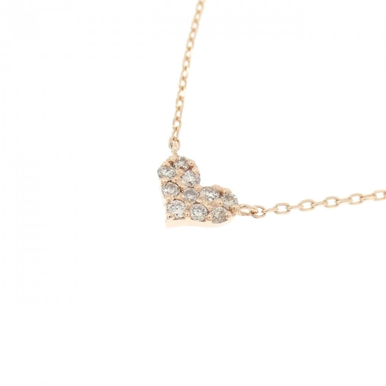 K10PG ハート ダイヤモンド ネックレス 0.05CT