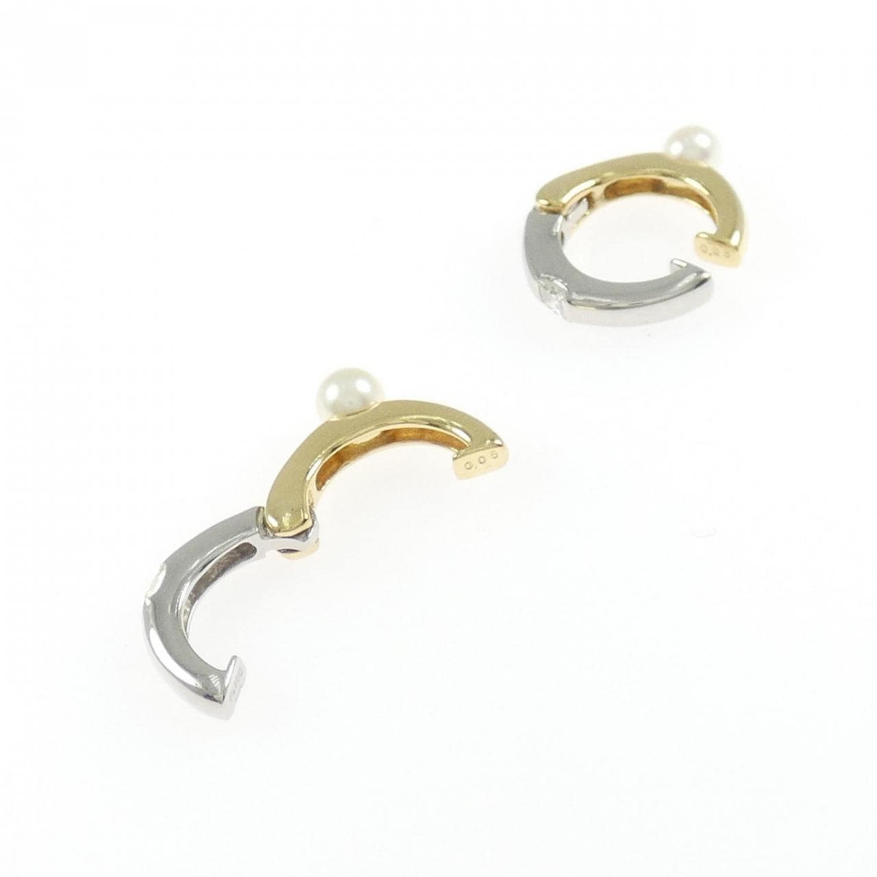 K18YG/PT900 アコヤパール イヤリング 3.1mm