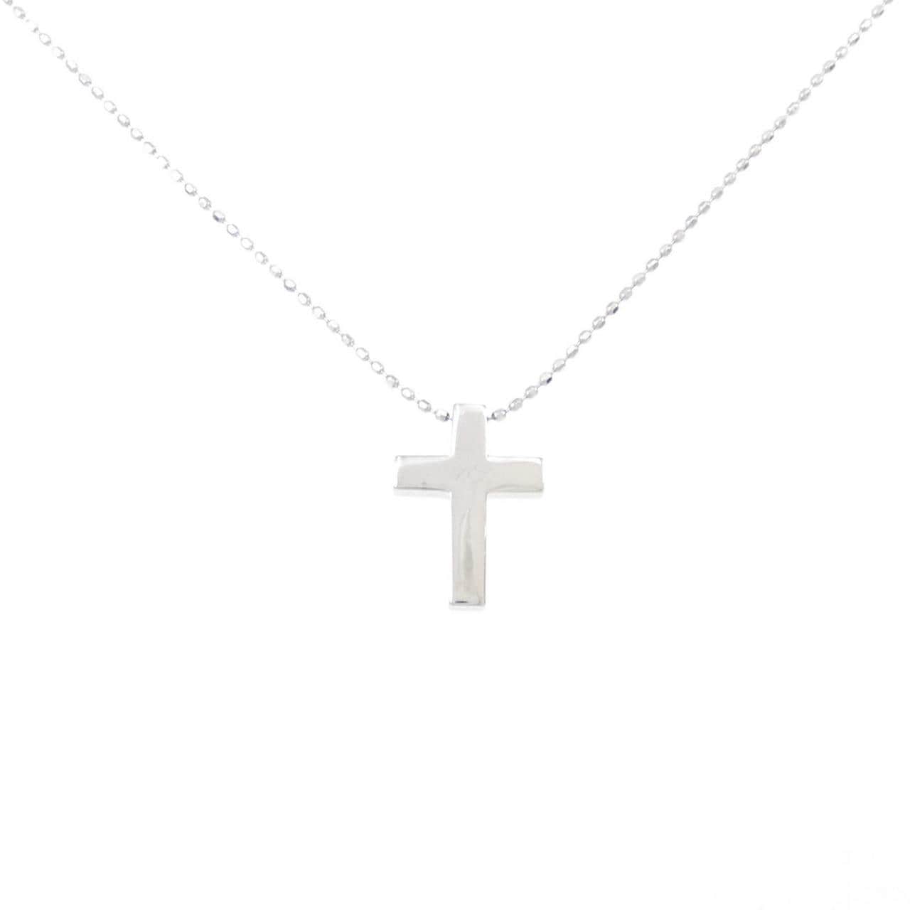 K18WG十字架项链