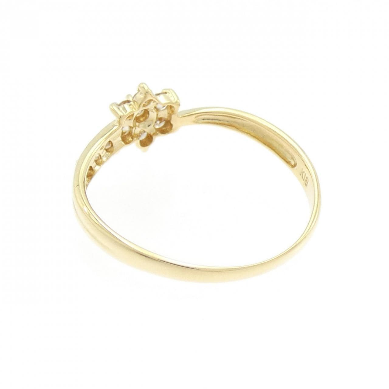K18YG フラワー ダイヤモンド リング 0.20CT