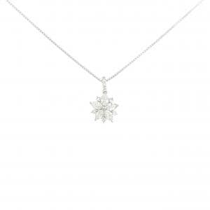 【新品】PT900/PT850 フラワー ダイヤモンド ネックレス 0.30CT
