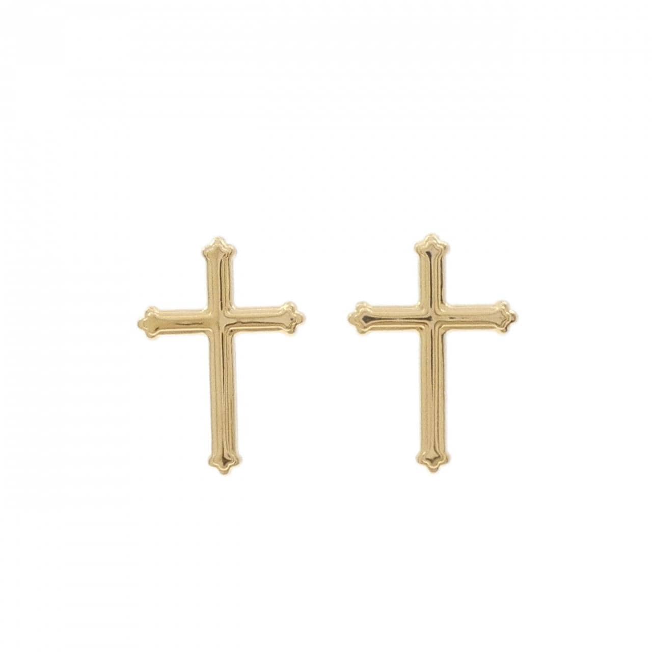 【新品】K18YG クロス ピアス