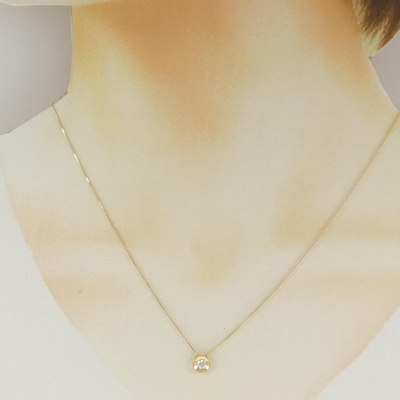 K18YG ソリティア ダイヤモンド ネックレス 0.18CT