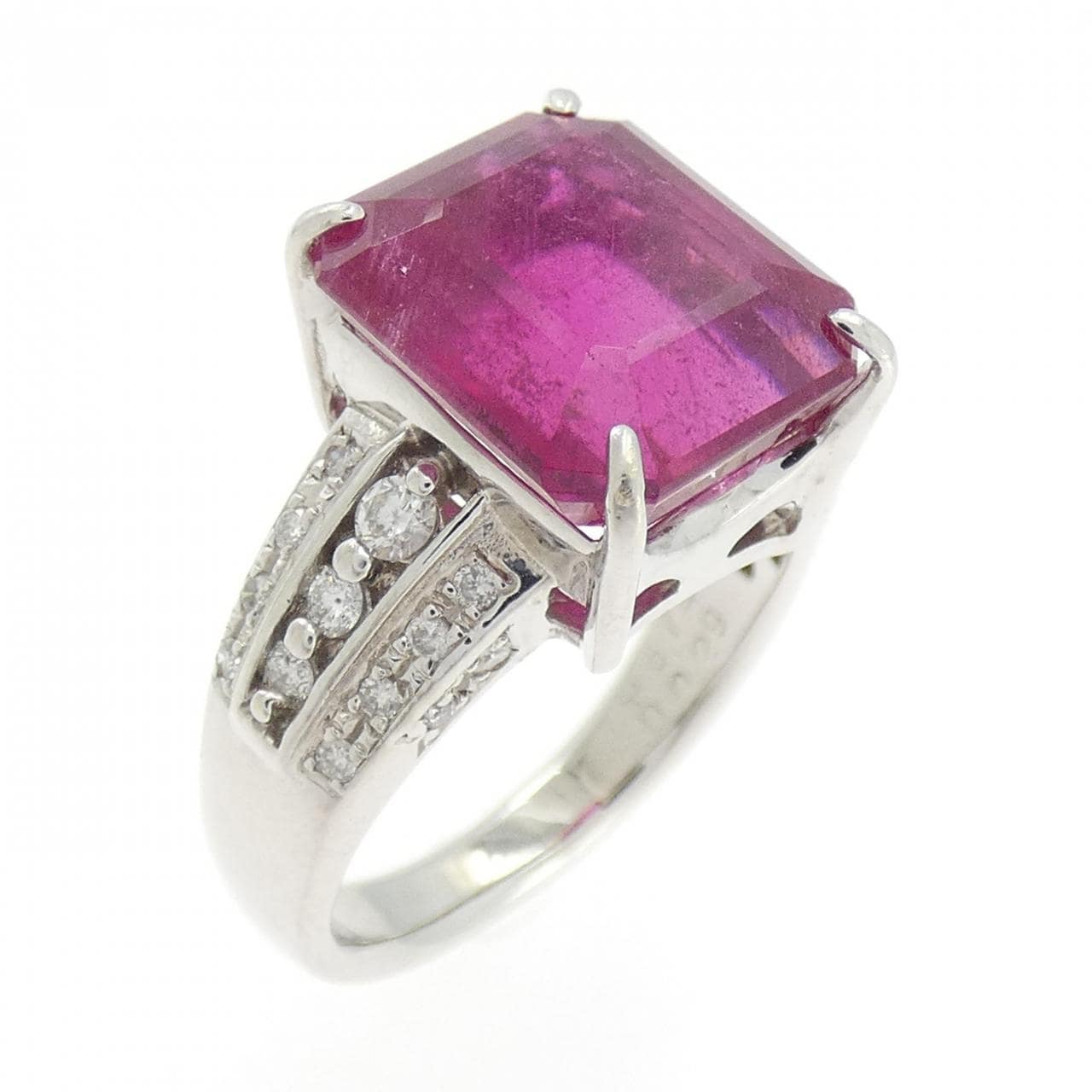 K14WG ルベライト リング 6.74CT