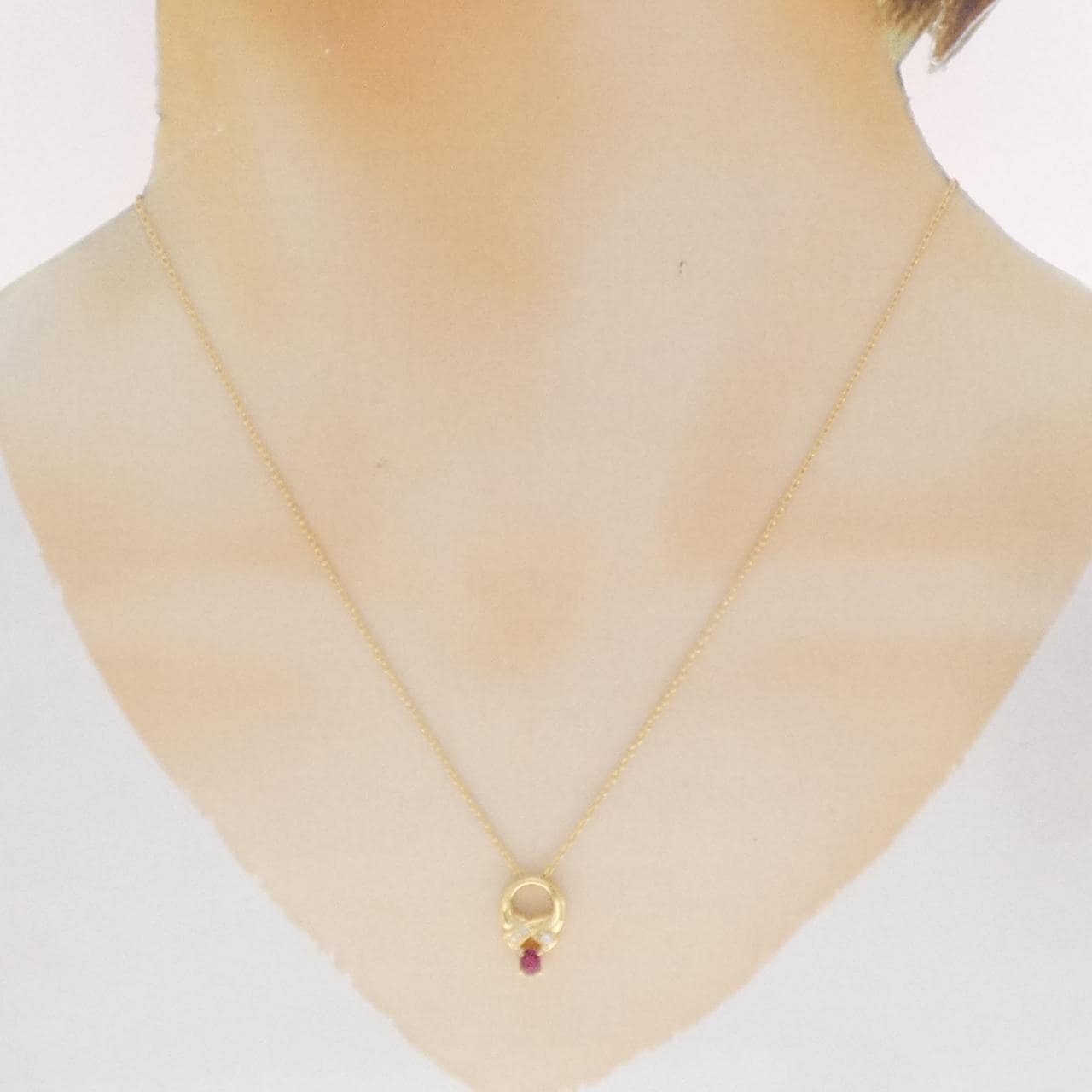 K18YG ルビー ネックレス 0.15CT