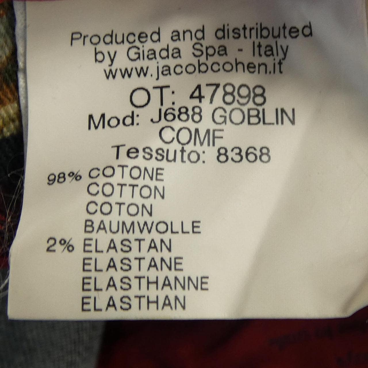ヤコブコーエン JACOB COHEN J688 GOBLIN ジーンズ