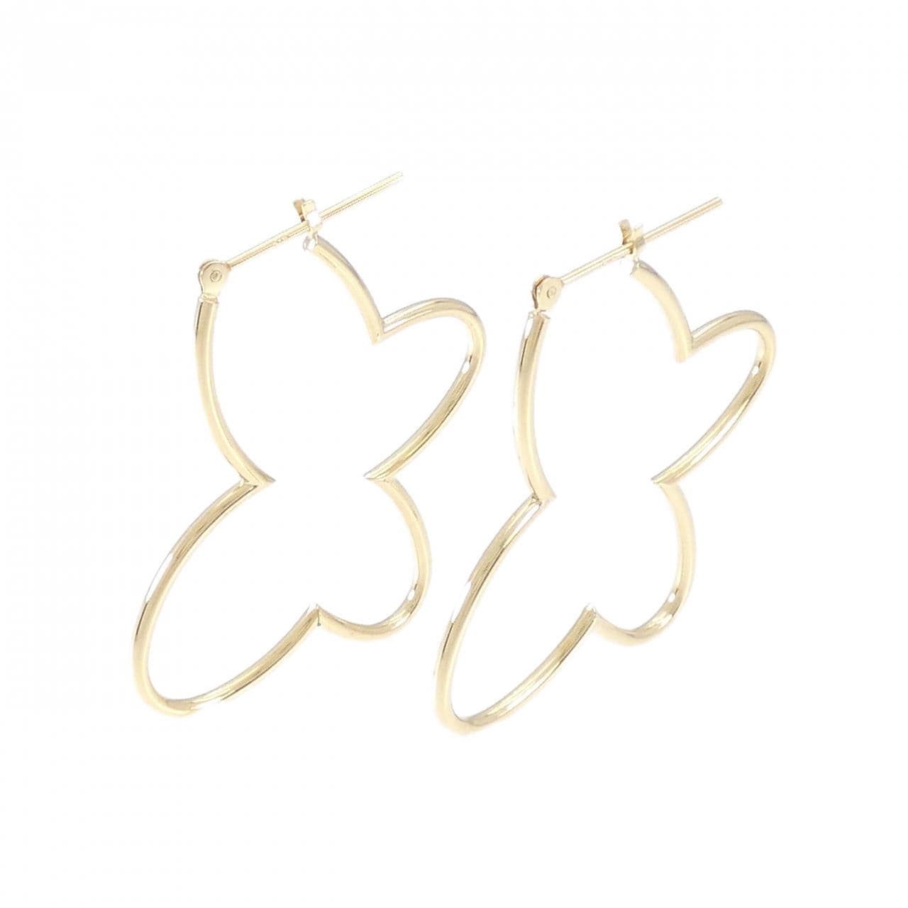 K18YG butterfly earrings