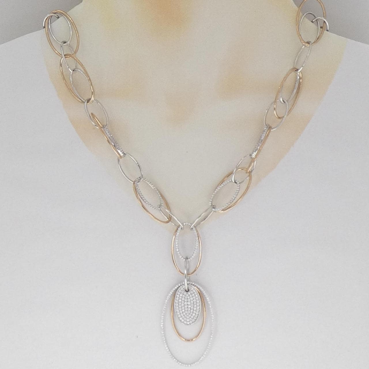 750WG/750PG ダイヤモンド ネックレス 3.00CT