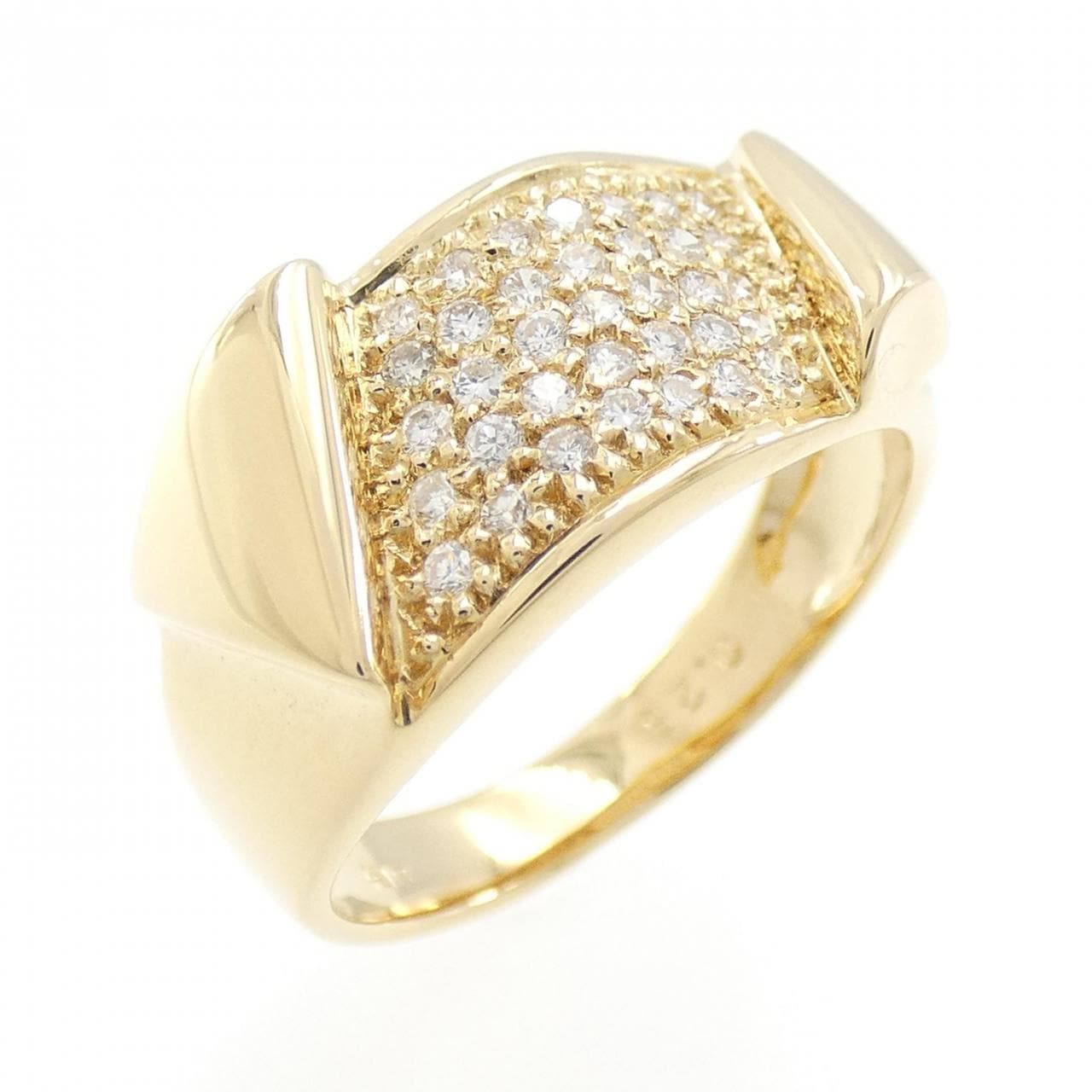 K18YG パヴェ ダイヤモンド リング 0.25CT