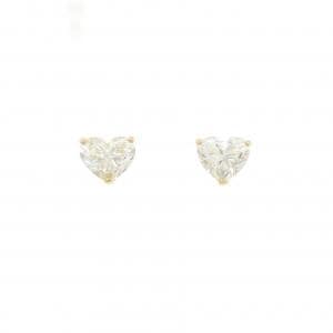 【リメイク】K18YG/ST ダイヤモンド ピアス 1.02CT 1.01CT M-VLY SI1 ハートシェイプ