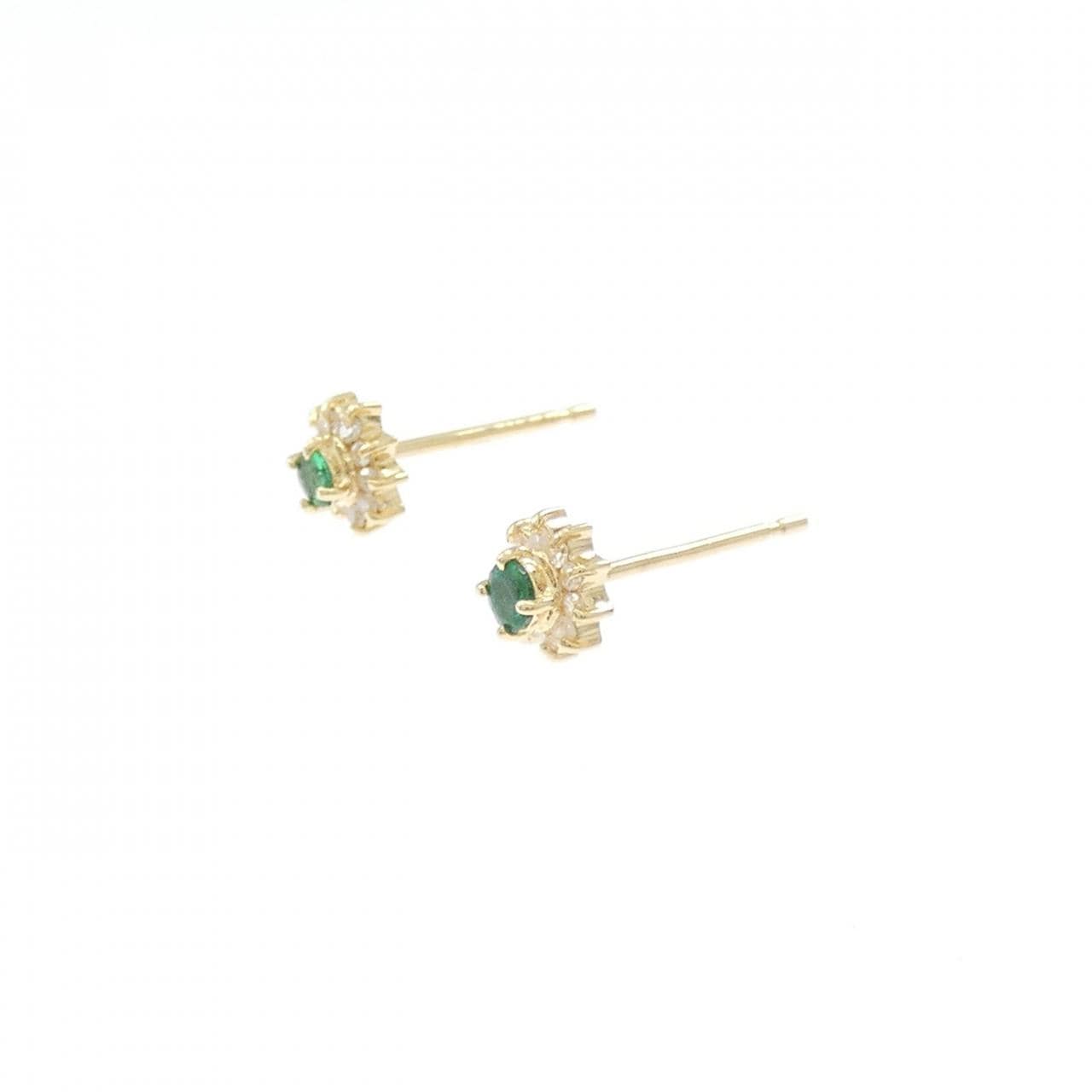 K18YG綠寶石耳釘