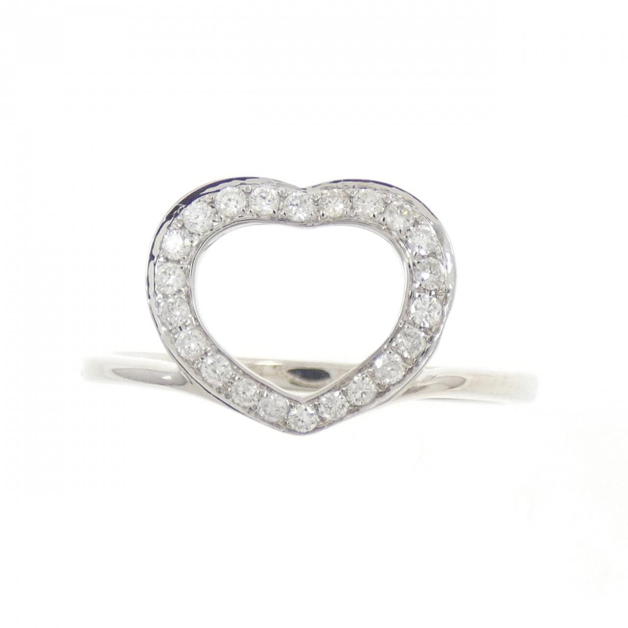 750WG ハート ダイヤモンド リング 0.18CT