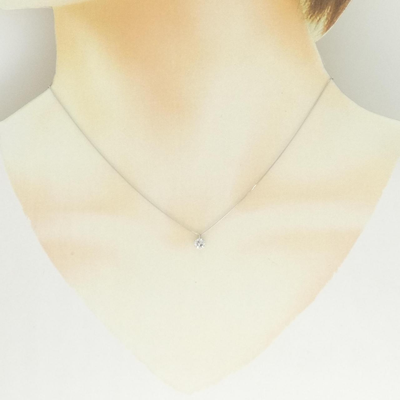 PT900/PT850 ソリティア ダイヤモンド ネックレス 0.30CT