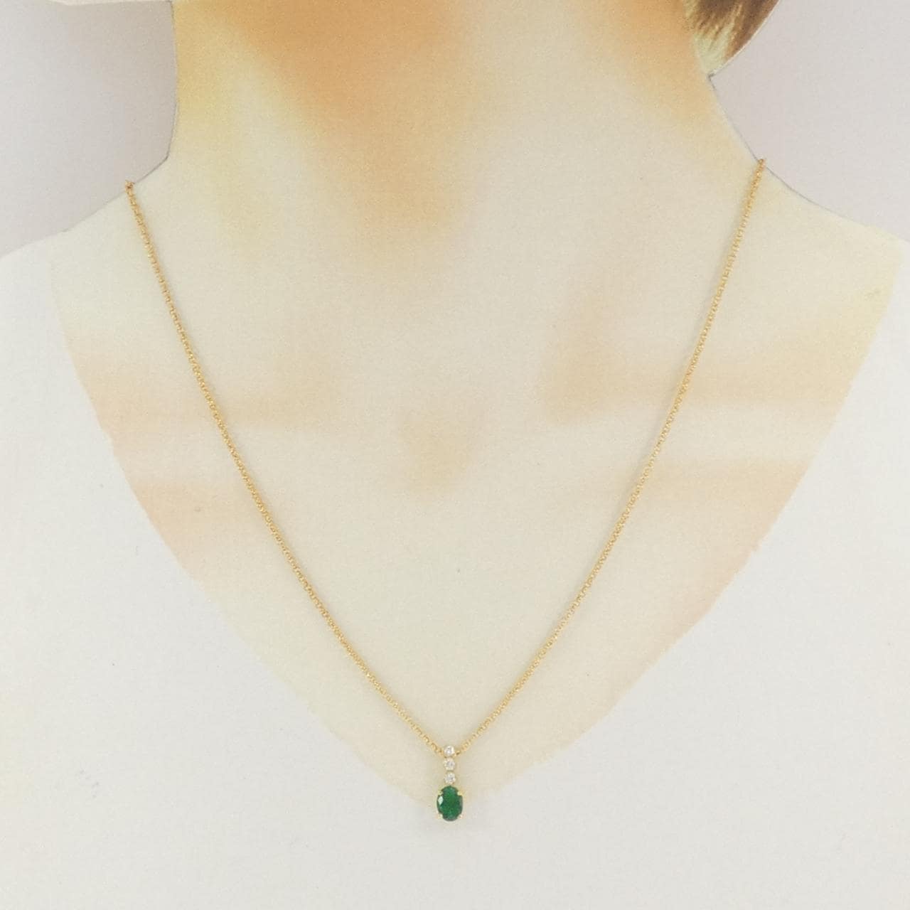 K18YG エメラルド ネックレス