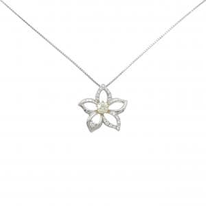 PT900/K18YG/PT850 フラワー ダイヤモンド ネックレス 0.324CT