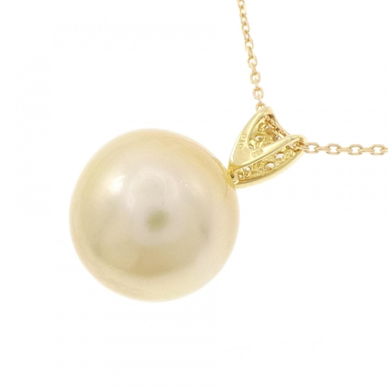 K18YG 白蝶パール ネックレス 14.5mm