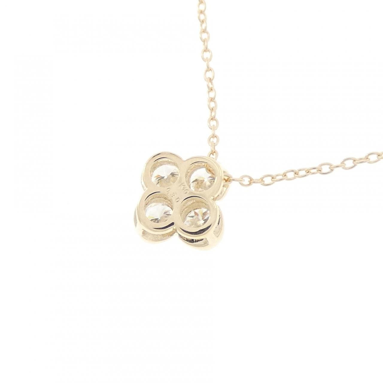 【リメイク】K10YG フラワー ダイヤモンド ネックレス 0.30CT