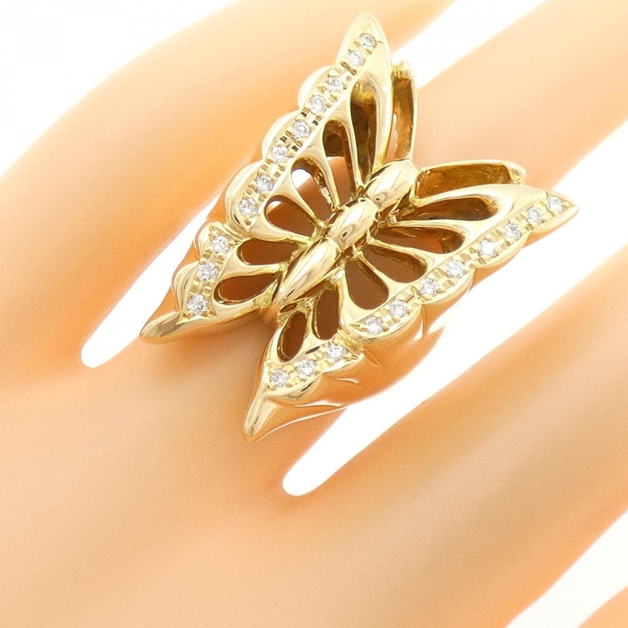 ギンザ タナカ バタフライ ダイヤモンド リング 0.22CT