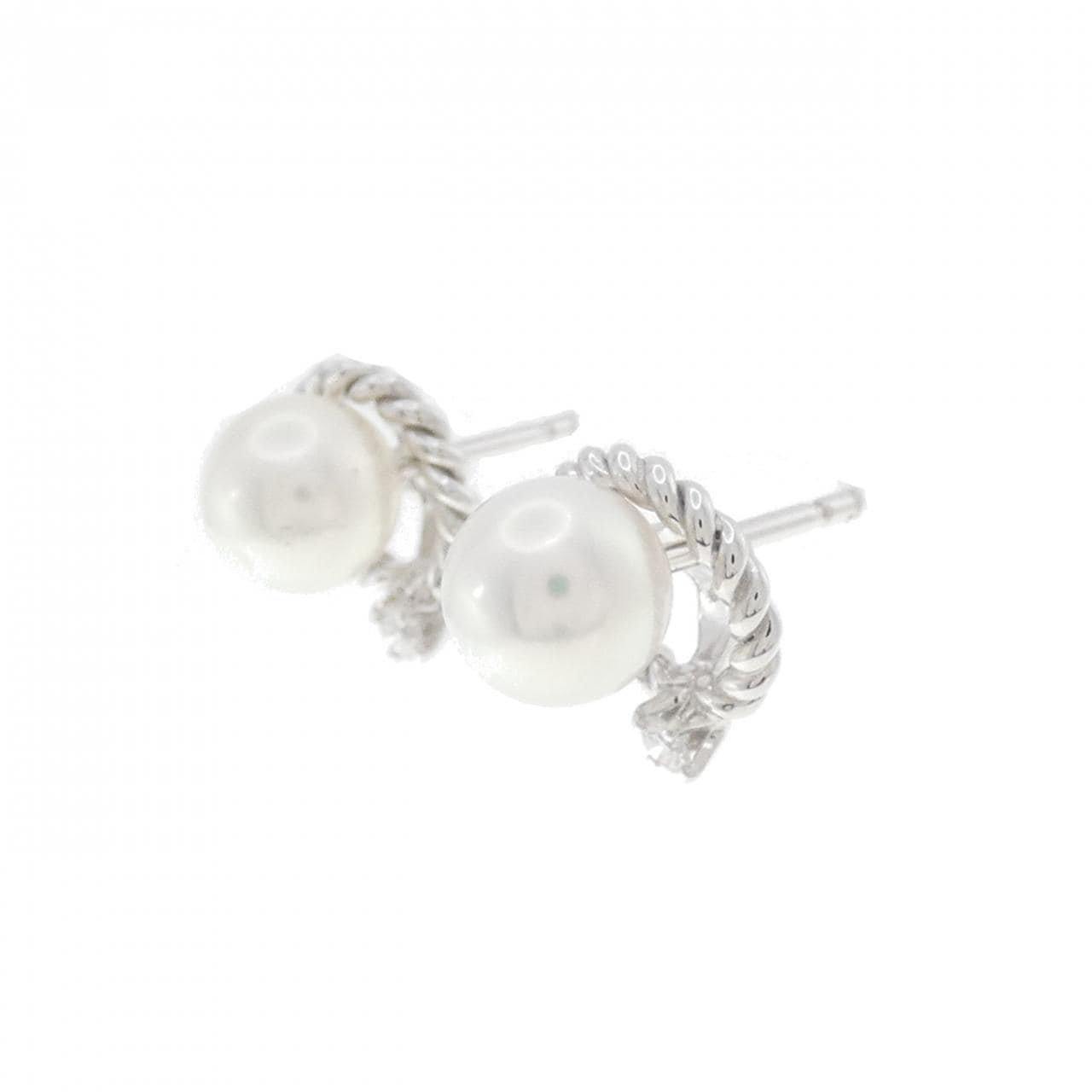ミキモトあこや貝WGパールピアス MIKIMOTO - 美品 ミキモト K18WG あこや パール 7.9mm ピアス/25