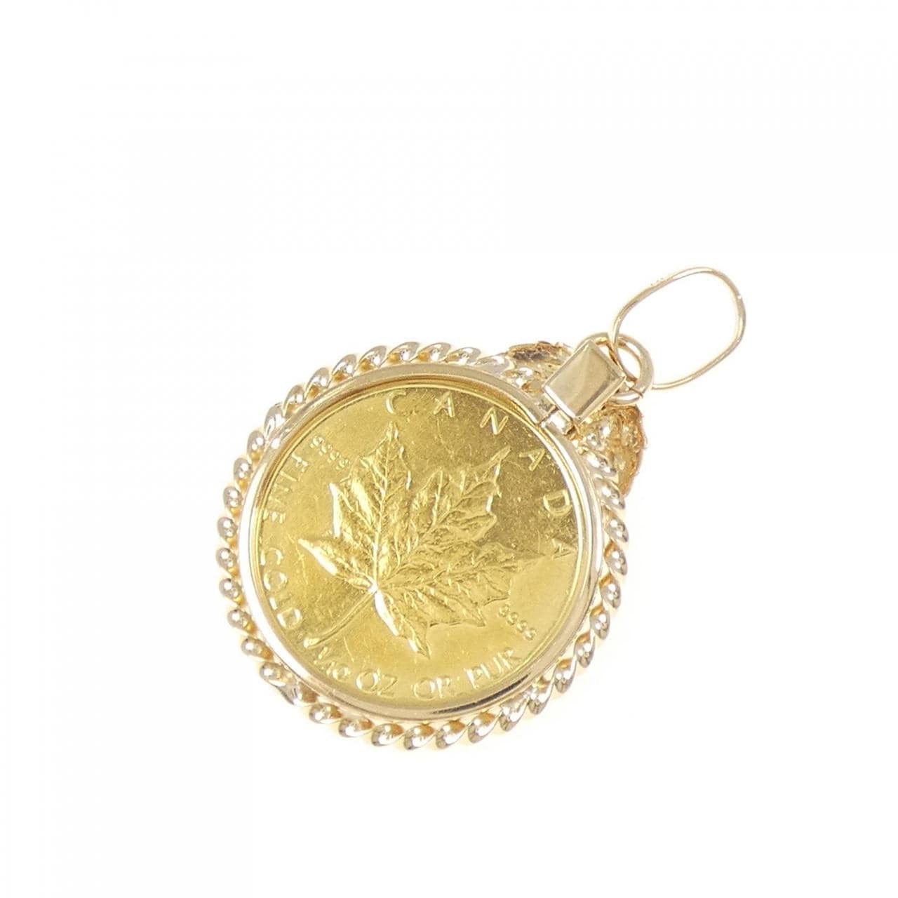 K18YG(枠) コイン ペンダント