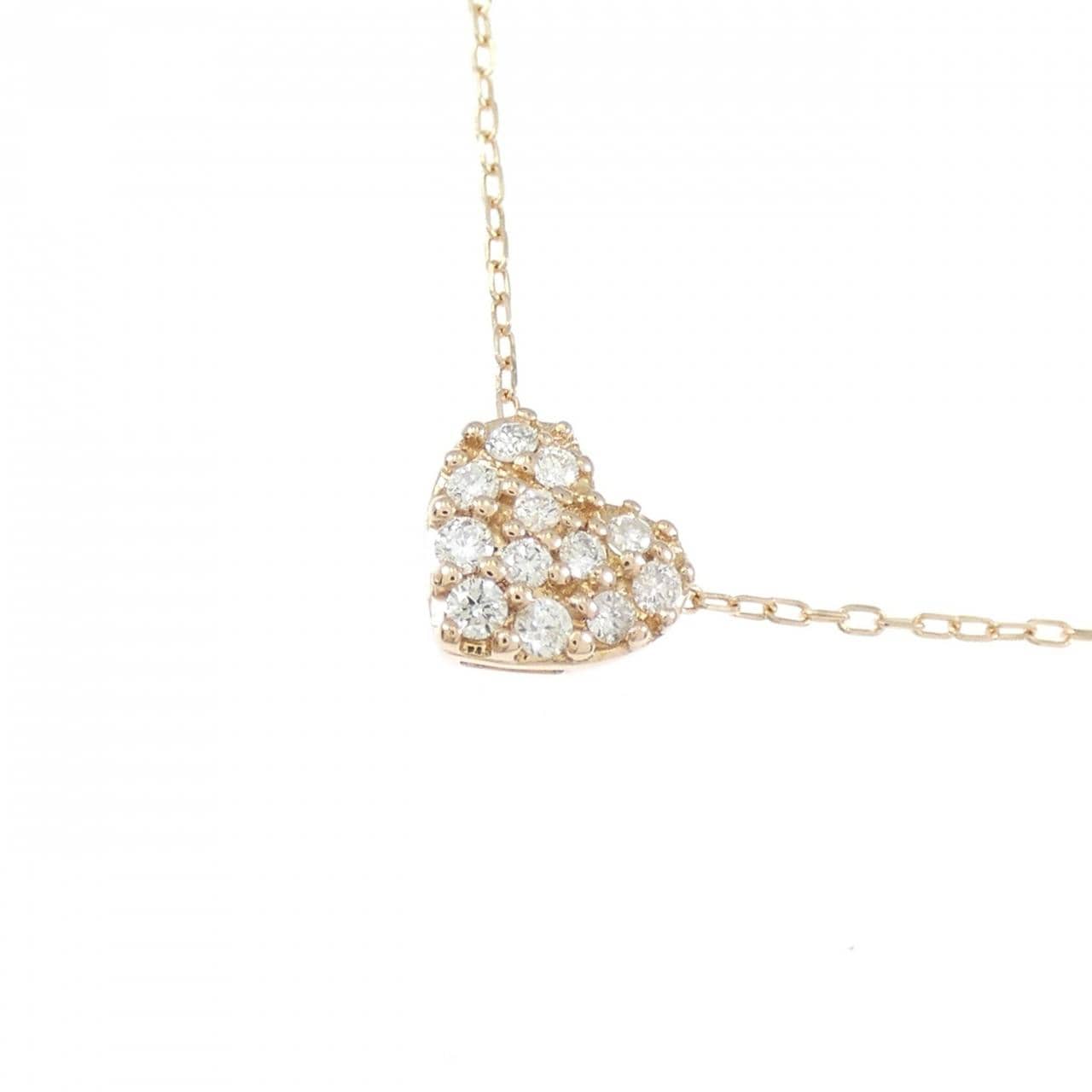 K18PG ハート ダイヤモンド ネックレス 0.10CT