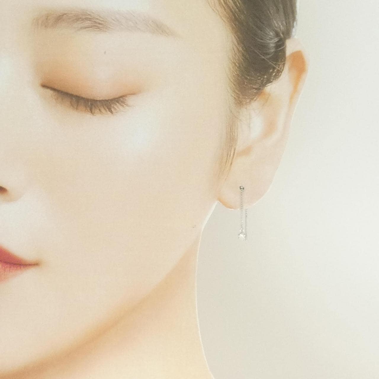 K10WG ダイヤモンド ピアス 0.10CT