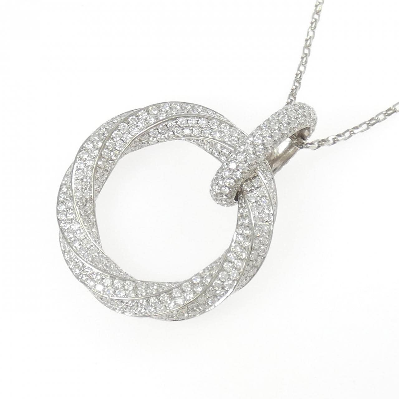 K18WG ダイヤモンド ネックレス 6.50CT
